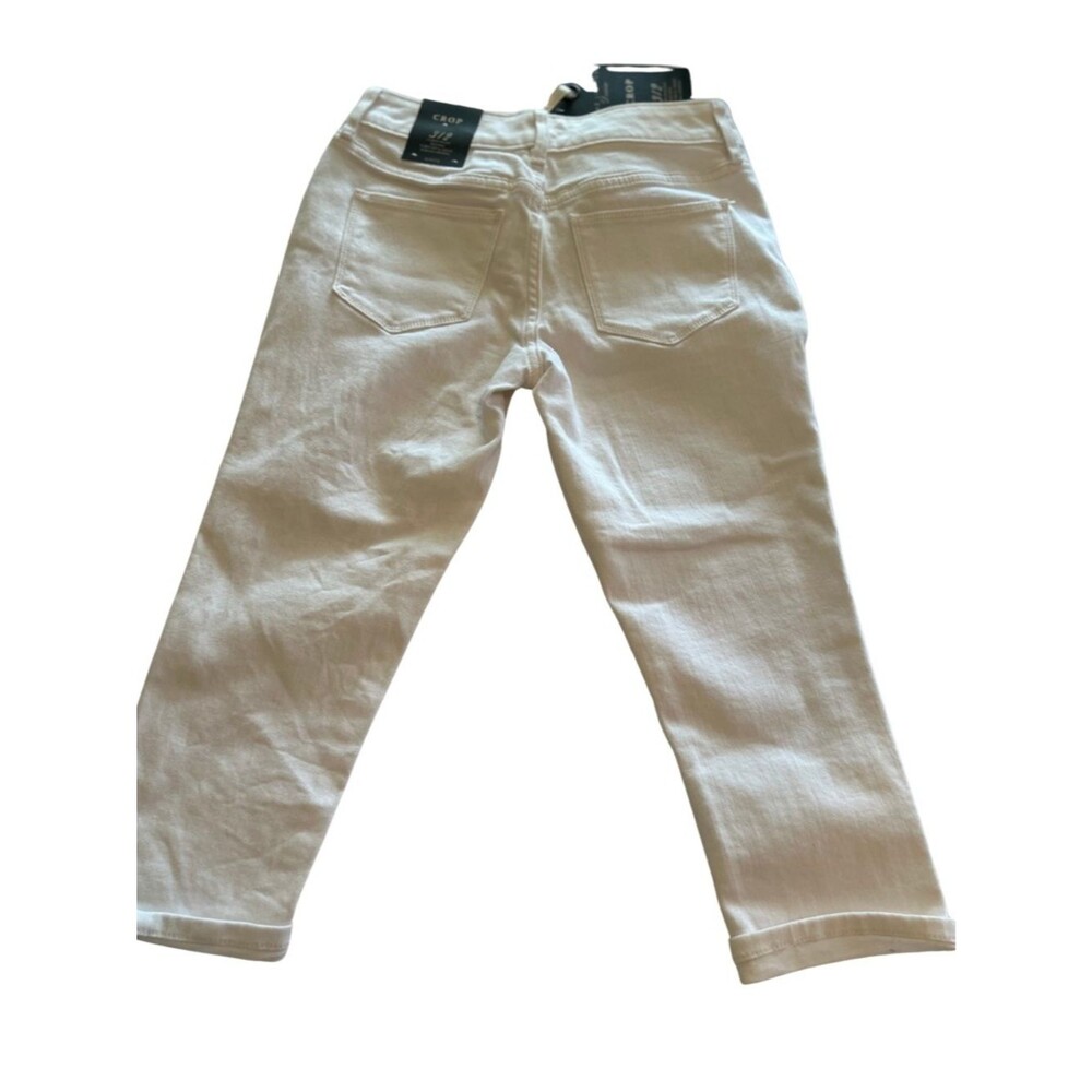 THE LIMITED White Capri Crop Jeans – Slim Mid‑Rise Stretch Denim – NWT Size 00 - Picture 3 of 9